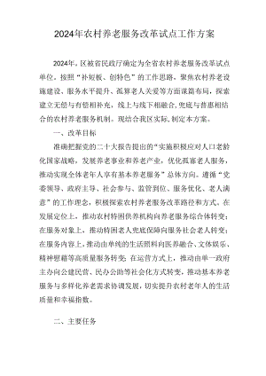 2024年农村养老服务改革试点工作方案.docx