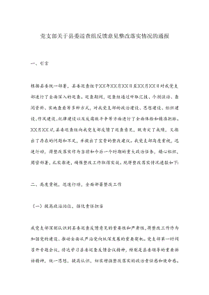 党支部关于县委巡查组反馈意见整改落实情况的通报.docx