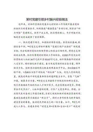 某村党建引领乡村振兴经验做法.docx