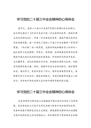 学习二十届三中全会精神的心得体会简短讲话二十六篇.docx