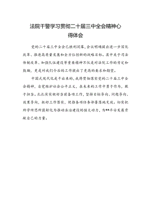 法院干警学习贯彻二十届三中全会精神心得体会.docx
