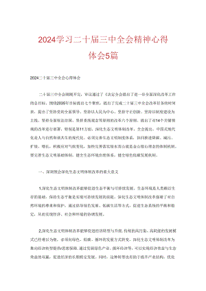 2024学习二十届三中全会精神心得体会5篇.docx