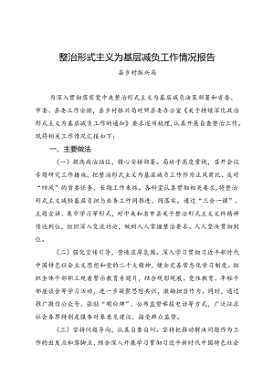 2023县乡村振兴局整治形式主义为基层减负工作情况报告.docx
