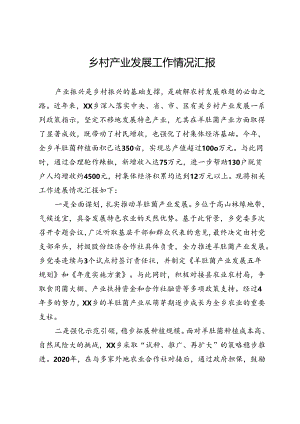 乡村产业发展工作情况汇报.docx