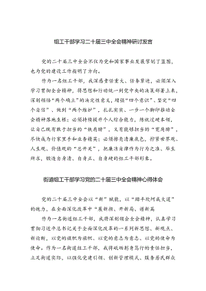 组工干部学习二十届三中全会精神研讨发言(5篇集合).docx