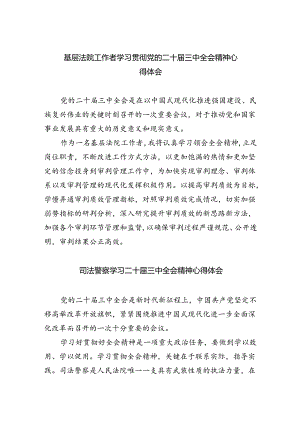 基层法院工作者学习贯彻党的二十届三中全会精神心得体会8篇（精选版）.docx