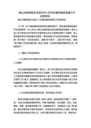 镇公共服务联合支部2024-2025年度抓基层党建工作述职报告.docx