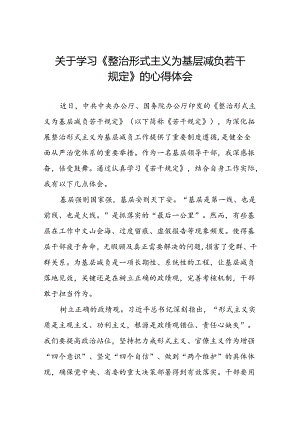 领导干部关于学习贯彻《整治形式主义为基层减负若干规定》心得体会5篇.docx