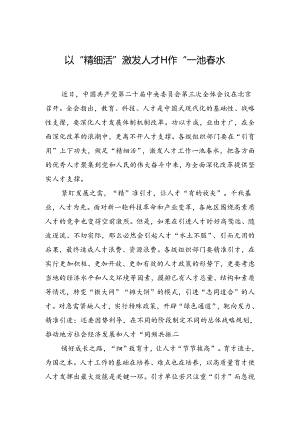 以“精细活”激发人才工作“一池春水”.docx