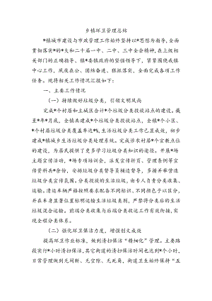 乡镇环卫管理总结.docx