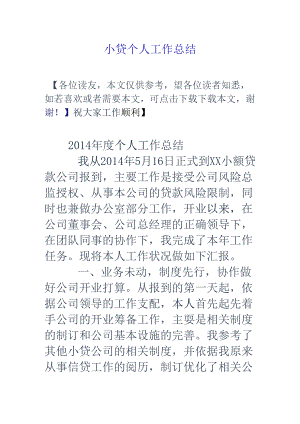 小贷个人工作总结.docx
