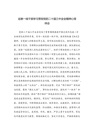 巡察一线干部学习贯彻党的二十届三中全会精神心得体会5篇供参考.docx