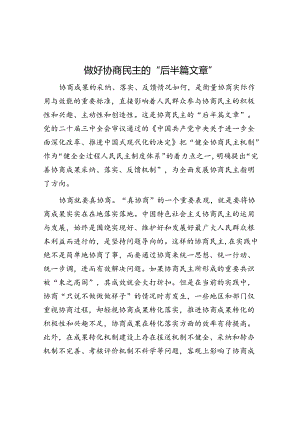 做好协商民主的“后半篇文章”.docx