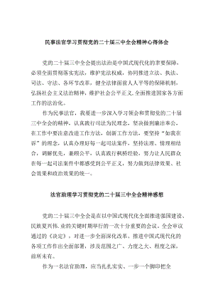 （11篇）民事法官学习贯彻党的二十届三中全会精神心得体会完整版.docx