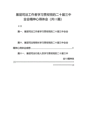 （11篇）基层司法工作者学习贯彻党的二十届三中全会精神心得体会（详细版）.docx