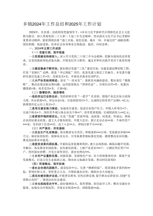 乡镇2024年工作总结和2025年工作计划.docx