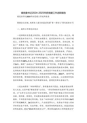 镇党委书记2024-2025年抓党建工作述职报告.docx