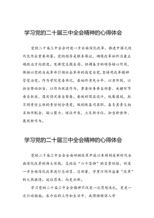 党员干部关于二十届三中全会精神心得体会简短发言四十篇.docx