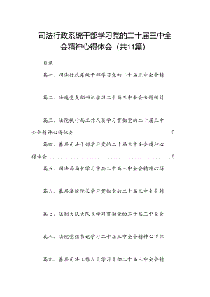 （11篇）司法行政系统干部学习党的二十届三中全会精神心得体会范文.docx