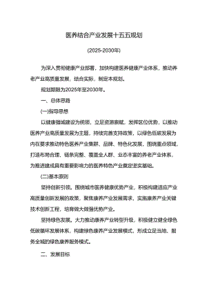 医养结合产业发展十五五规划.docx