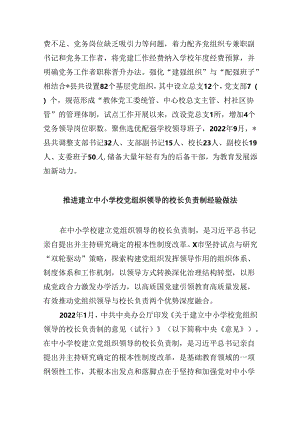 （12篇）2024年推进建立中小学校党组织领导的校长负责制情况总结汇编.docx