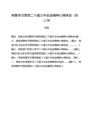 网警学习贯彻二十届三中全会精神心得体会12篇（详细版）.docx
