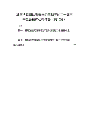 （10篇）基层法院司法警察学习贯彻党的二十届三中全会精神心得体会（详细版）.docx