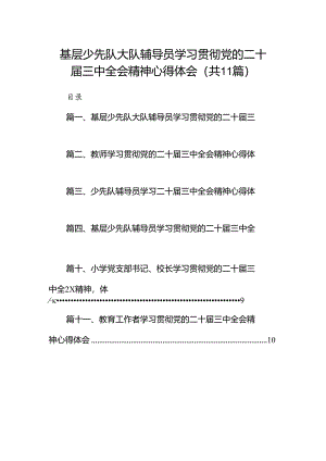 （11篇）基层少先队大队辅导员学习贯彻党的二十届三中全会精神心得体会（详细版）.docx