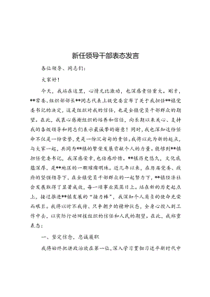 新任领导干部表态发言.docx