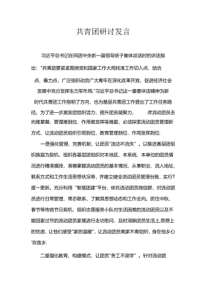 共青团研讨发言.docx