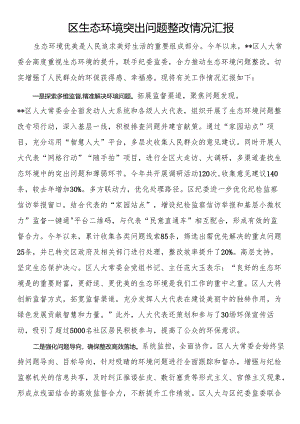 区生态环境突出问题整改情况汇报.docx