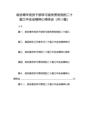 （11篇）政协青年党员干部学习宣传贯彻党的二十届三中全会精神心得体会范文.docx
