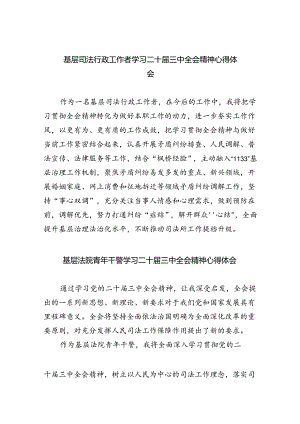 基层司法行政工作者学习二十届三中全会精神心得体会（共8篇）.docx