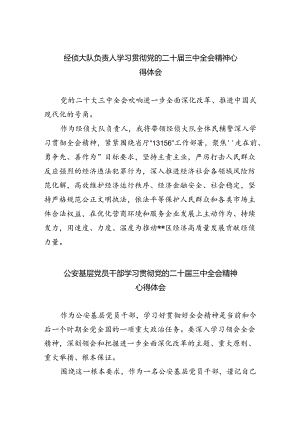 经侦大队负责人学习贯彻党的二十届三中全会精神心得体会（共五篇）.docx