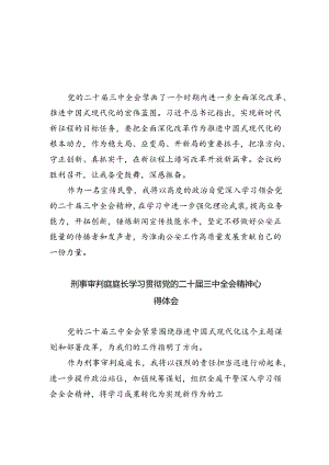 宣传民警学习贯彻党的二十届三中全会精神心得体会5篇（精选版）.docx