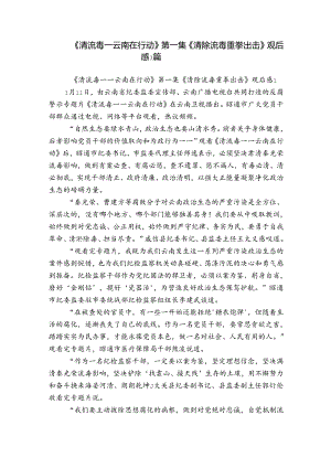 《清流毒——云南在行动》第一集《清除流毒重拳出击》观后感3篇.docx