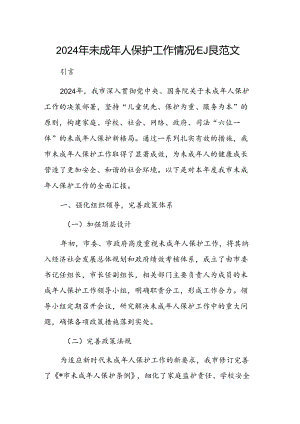 2024年未成年人保护工作情况汇报范文.docx