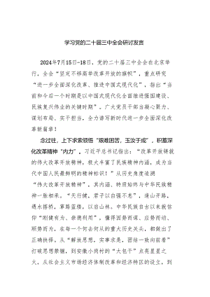 学习党的二十届三中全会研讨发言.docx