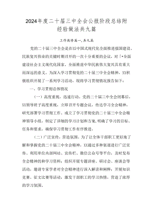 2024年度二十届三中全会公报阶段总结附经验做法共九篇.docx