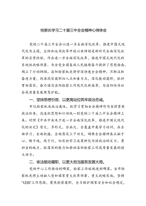 检察长学习二十届三中全会精神心得体会（共8篇）.docx