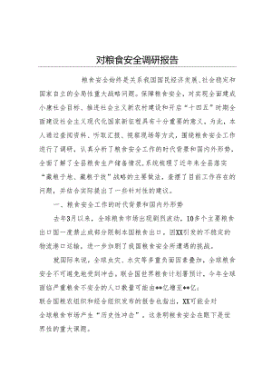 粮食安全调研报告.docx