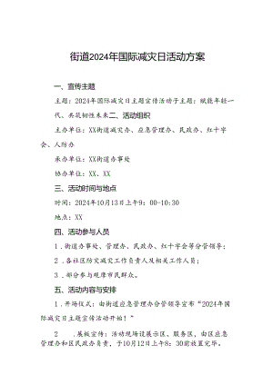2024年国际减灾日活动方案(街道).docx