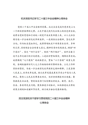 机关党组书记学习二十届三中全会精神心得体会5篇（精选版）.docx