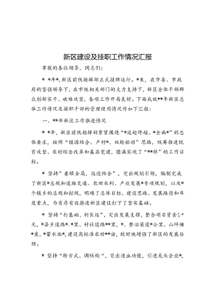 新区建设及挂职工作情况汇报.docx