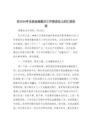 在2024年全县金融重点工作推进会上的汇报发言.docx