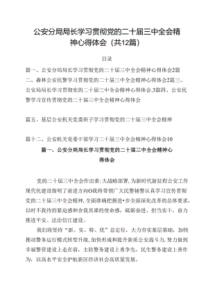 公安分局局长学习贯彻党的二十届三中全会精神心得体会12篇（最新版）.docx