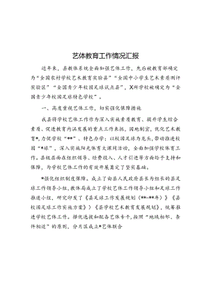 艺体教育工作情况汇报.docx