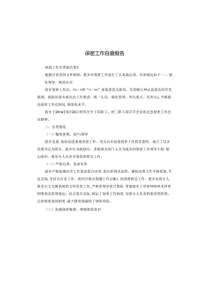 保密工作自查报告.docx