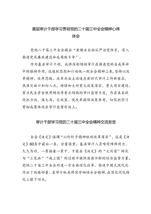 （7篇）基层审计干部学习贯彻党的二十届三中全会精神心得体会集合.docx