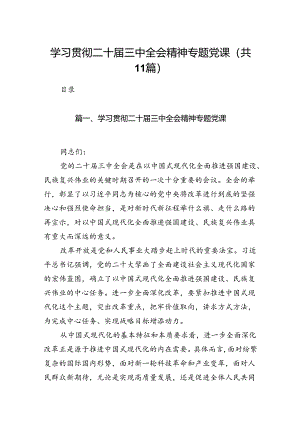 （11篇）学习贯彻二十届三中全会精神专题党课参考范文.docx